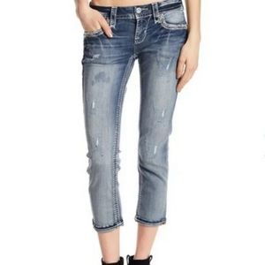 Light Blue Rock Revival Cropped Skinny Jeans Size 26 NWT